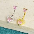thumbnail image 4 of MesaSe 14G Belly Button Ring Heart Navel Rings Hypoallergenic Belly Button Piercing Pink, 4 of 7