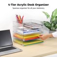 thumbnail image 3 of Acrylic Desk Organizer, Clear Letter Tray Desk Organizer, Stackable Document Organizer for Desktop, A4 Paper, Magazine, File Documents, Receipts, Set of 4, 12.6*9.4*10.2 Inch, 3 of 6