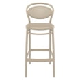thumbnail image 3 of Compamia Marcel Contemporary Resin Indoor/Outdoor Bar Stool Taupe, 3 of 5