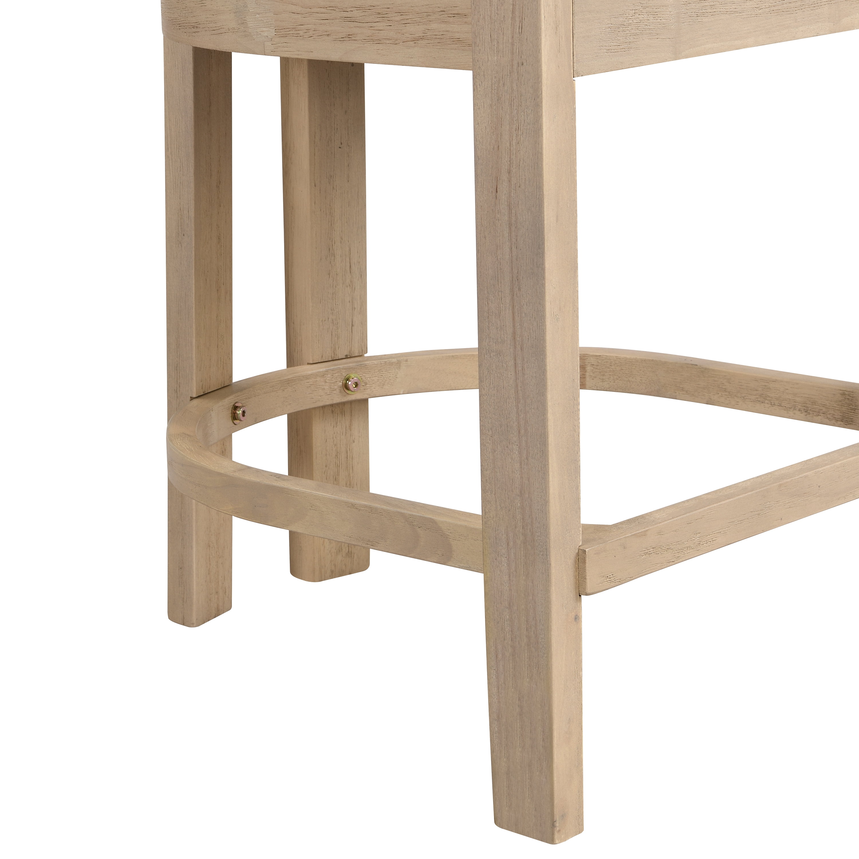 Tabourets de bar Noble House, hauteur de comptoir 66 cm, ensemble de 2, rembourrés avec dossier incurvé en bois massif, beige et frêne naturel