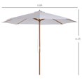 thumbnail image 3 of Outsunny Parasol rond en bois de patio de bambou, 3 of 10