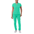 thumbnail image 1 of Adar Addition Go-Higher Scrub Set For Women - Notched V-Neck Scrub Top & Skinny Cargo Scrub Pants, 1 of 7
