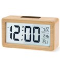 thumbnail image 1 of Wooden Digital Alarm Clock, LED Alarm Clock Non Ticking Digital Clock with Date, Temperature Display, Snooze Function, Battery Powered, 1 of 6