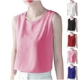 thumbnail image 1 of JDQJBZ Camisoles de Base Débardeurs pour Femmes Grande Taille Débardeurs Couleur Unie Col Rond Chandail Ample Sans Manches, 1 of 4