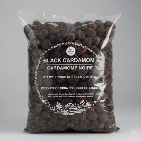 Just Spices - Cardamome Noire, 5 lb (2,27 kg), Origine Indienne, Épices Entières, Emballage Économique