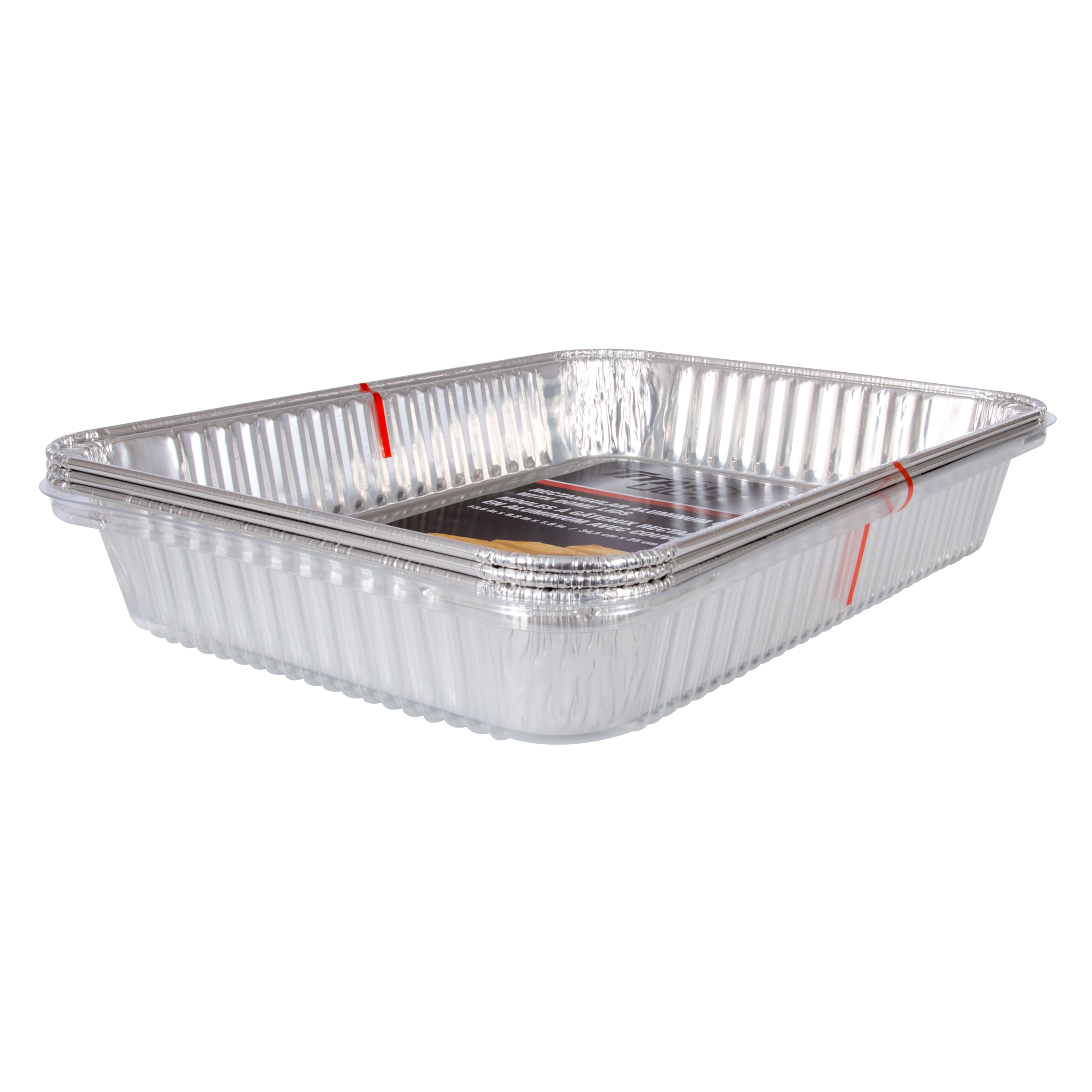 TITAN Ultra Plats rectangulaires en aluminium avec couvercles bombés, paquet de 3