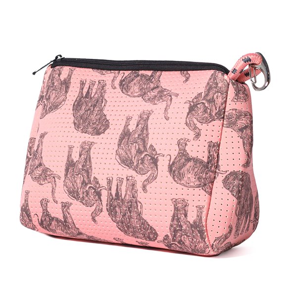 POPUPS Grand Sac de Maquillage avec Fermeture Éclair - Sac Cosmétique en Néoprène Imperméable 7.7 x 10.75 x 5 Pouces