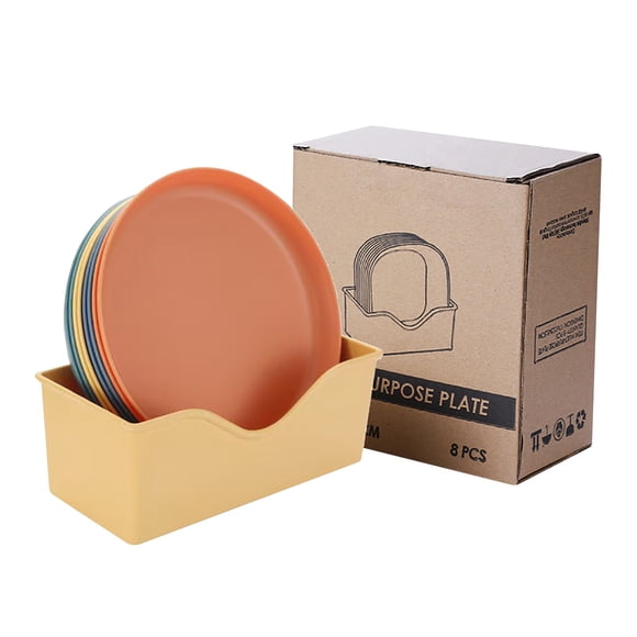 Reusable Plastic Plates Set Of 9 Dishwasher & Microwave Safe Plastic Dinner Plates Lightweight Plates For Kitchen Everyday Plates For Camping (6 Inch) 15X15Cm Utility