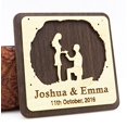 thumbnail image 1 of 30 Custom Engraved Wooden Magnets Rustic Wedding Save The Date Wooden Magnets Persoanlized Gift, 1 of 3