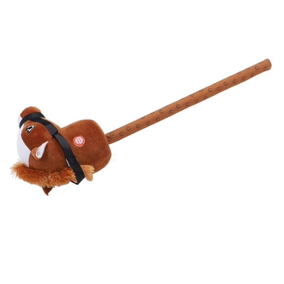 70cm Hobby Horse Toys on a Stick, Plush Soft Comfortable Horse Head Toy with Sound Function for Kids Toddlers Gift