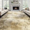 thumbnail image 1 of KIRFEIHT Modern Abstract 9x12 Area Rug Large Carpet for Living Room Non Slip Rug for Bedroom Dorm Rugs Stain Resistance Rug for Dining Room Faux Wool Kids Pets Friendly Playroom Rug Brown, 1 of 6
