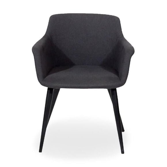 Take Me Home Elisa Bucket Dining Chair – Stylish Grey Fabric Upholstery with Comfortable Bucket Design and Black Metal Legs, Perfect for Dining Rooms or Accent Spaces