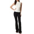 thumbnail image 2 of INSPIRE CHIC Mock Neck Tank Top for Women's Stand Collar Sleeveless Ribbed Knit Tops XL White, 2 of 6