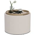 thumbnail image 1 of HOMCOM Table Basse Ronde avec Plateau, Rangement et Rembourrage en Lin, 1 of 10