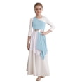 thumbnail image 1 of Jhaoyu Robe de Danse Asymétrique pour Filles Enfants, Robe de Prière Liturgique à Blocs de Couleur Bleu Clair 16, 1 of 7