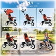 thumbnail image 4 of Qaba Tricycle 6 en 1 pour Tout-Petit avec Poignée de Poussée pour Parent, Rouge, 4 of 10
