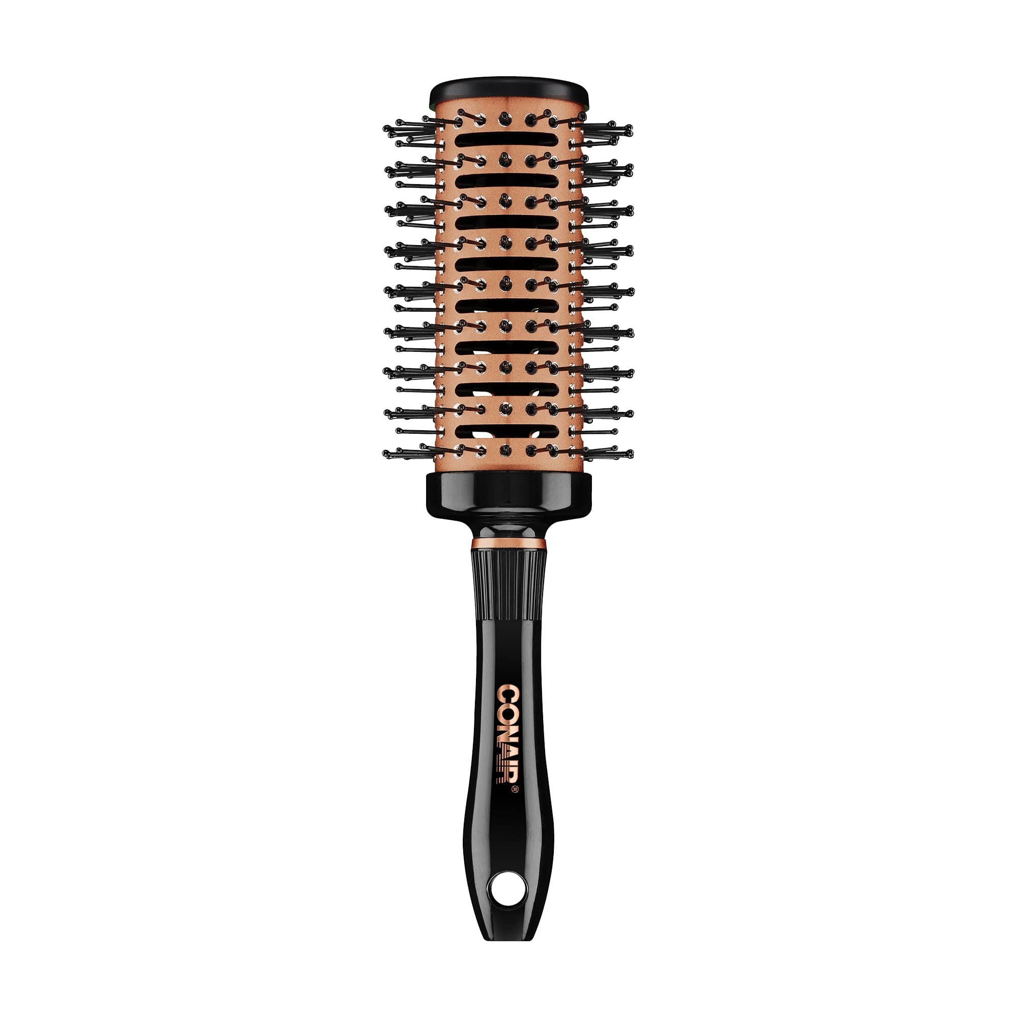 Brosse ronde ventilée Conair Quick Blow Dry en format régulier avec revêtement en cuivre