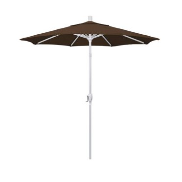 California Umbrella 7.5' Patio Umbrella in Olefin Teak/Matted White