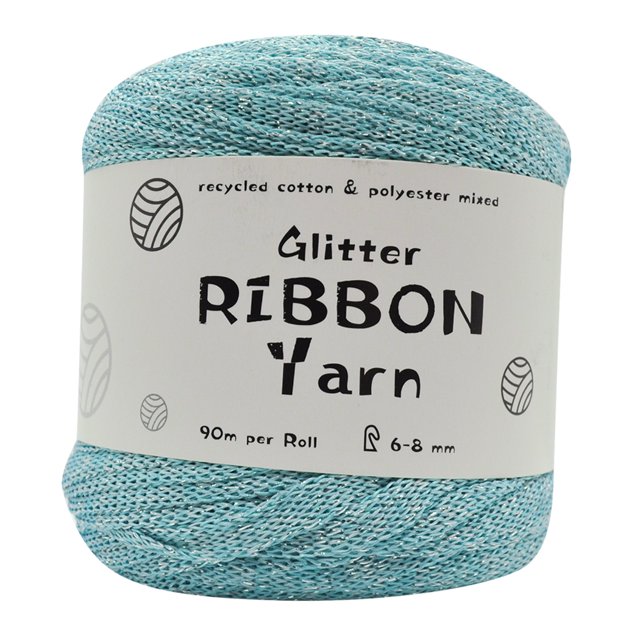 Coofit Ribbon Yarn Multi-purpose Glitter Handmade Knitting Yarn Crochet Yarn for Crafts