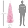 thumbnail image 3 of HOMCOM 6' Artificial Christmas Tree Xmas Slim Tree Holiday Home Décor, Pink, 3 of 10