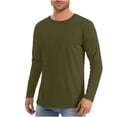 thumbnail image 1 of aohooy Mens UPF 50+ UV Sun Protection Shirts Outdoor Long Sleeve SPF Rash Guard T-Shirt Cool Quick Dry Athletic Workout Tops Army Green,S, 1 of 6
