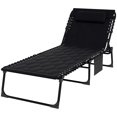 thumbnail image 1 of Outsunny Folding Chaise Lounge, Padded Reclining Tanning Chair, Black, 1 of 10
