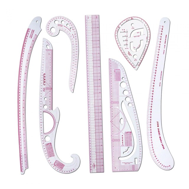 Dress Makers Ruler Styling Sewing French Curve Ruler Set Fashion Design Rulers Metric Rulers Set for Pattern Makers, Tailors 7 Pieces