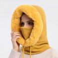 thumbnail image 4 of Women Winter Outdoor Riding Headgear Cold-Proof Ski Cap Warm Bib Face Mask Integrated Cold-Proof Hood Hat, 4 of 4