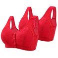thumbnail image 1 of biudgviw Front Closure Bras for Women 2 Pc Wireless Push up Full Coverage Plus Size Bras Supportive Everyday Bralettes, 1 of 2