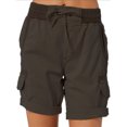 thumbnail image 1 of Innerwin Shorts Summer Casual Ladies Cargo Work Short Stretch Linen Dark Gray S, 1 of 7