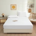 thumbnail image 1 of Polyester Fitted Sheet White Polyester Checkered Bed Cover Washable Solid Color Fitted Sheet for Mattress(1-Piece) Rkxzt, 1 of 9