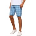 thumbnail image 4 of INSPIRE CHIC Men's Shorts Plaid Pattern Straight Fit Comfort Flat Front Checked Shorts 32 Blue, 4 of 6