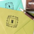 thumbnail image 2 of Printtoo Monogramme Lettre Carrée Bordure en Caoutchouc Monté Timbre de Bureau, 2 of 4