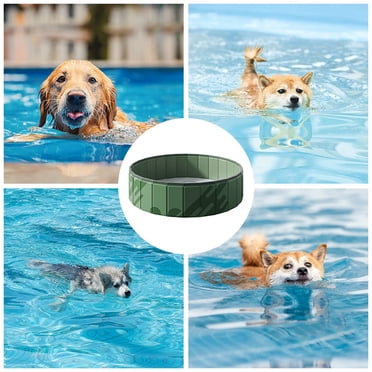 Foldable Dog Pool Above Ground Plastic Material No Assembly Foldable Anti Slip Base Sturdy Durable Multipurpose for Large Small Dogs Indoor Outdoor Bathing Playing Summer Use