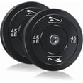 thumbnail image 1 of Weight Plates Set, 2-Inch Universal Fit, Bumper Plates With Steel Insert for Strength Training, Rubber Weight Plates for Barbell Home Gym, 1 of 6