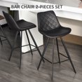 thumbnail image 4 of HOMCOM Bar Height Bar Stools Set of 2, Microfiber Cloth Bar Chairs, 4 of 10