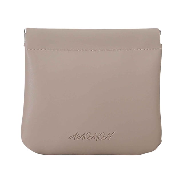 Leather Shrapnel Automatic Closure Makeup Bag Womens Portable Lipstick Small Storage Bag Mini Change Wireless Earphone Bag