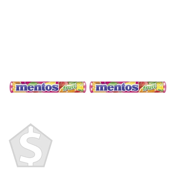 Mentos Fruit Mint Rolls, 20 × 37.4 g - Pack of 2