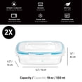 thumbnail image 2 of Starfrit LocknLock Easy Match Square Food Storage Container Set, 2 x 19oz (550ml), Transparent, with Lids, 2 of 11