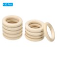 thumbnail image 3 of Unique Bargains 35mm Wooden Rings for Crafts, 30 Pack Natural Wood Rings Unfinished Wood Loop Circle, 3 of 8