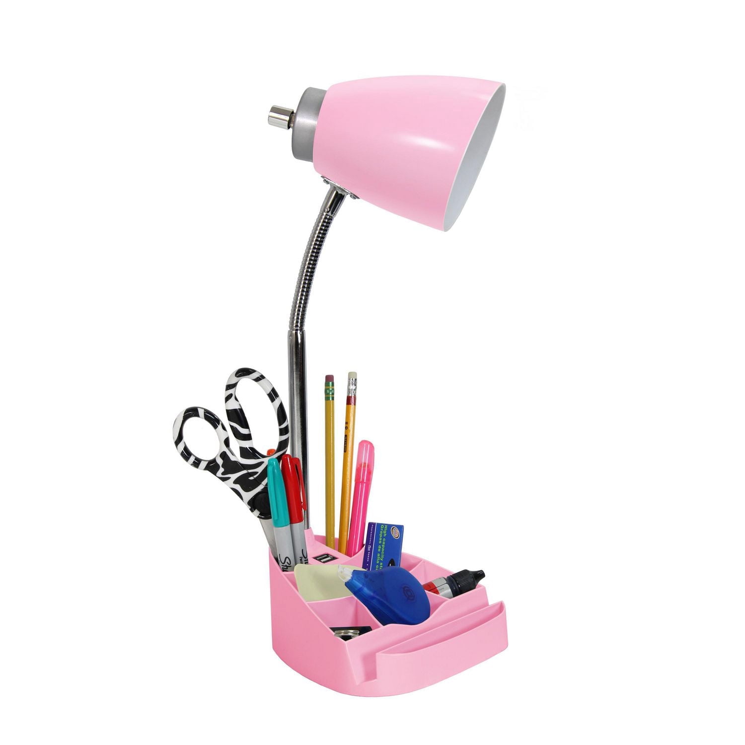 Limelights Gooseneck Organizer Desk Lamp with iPad Tablet Stand Book Holder and USB port