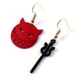 thumbnail image 1 of Halloween Earrings Fashion Decorative 2 Pairs Devil Charm Earrings Drop Earrings, 1 of 10