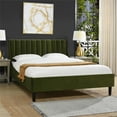 thumbnail image 3 of Sandy Wilson Home Aspen Tufted Headboard Platform Bed Queen Olive Green Velvet, 3 of 17