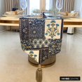 thumbnail image 4 of The HomeCentric Décoratif Niloufar Bleu Table Runner 14'' x 72'' Persian Floral Tassels Satin Linge de Table, 4 of 10