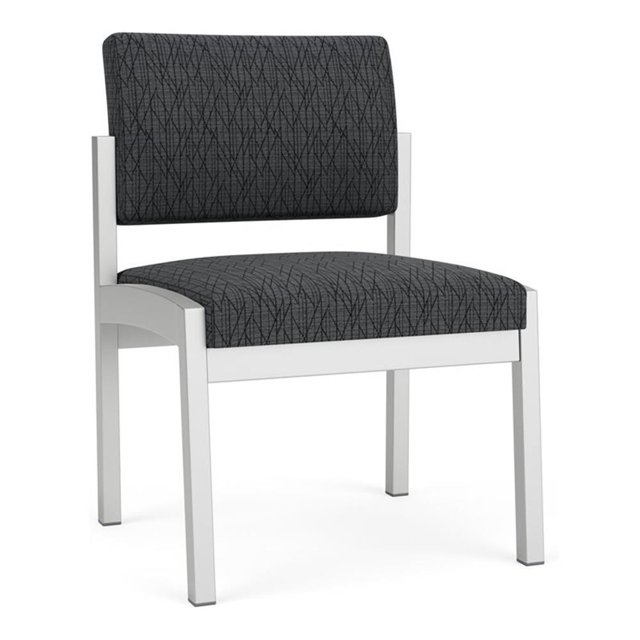Fauteuil d'Appoint Sans Accoudoirs Lenox en Acier pour Réception / Acier Argenté / Gris Foncé