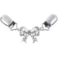 thumbnail image 1 of Bijoux Colorés à la Mode pour Femmes Filles Cadeau de Saint-Valentin Fête d'Anniversaire, Chic Femmes Cardigan à Nœud Incrusté de Strass Robe Châle Attache Épingle Noir, 1 of 6