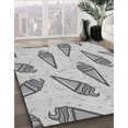 thumbnail image 3 of Ahgly Company Tapis d'Intérieur Lavable à la Machine, Carré, Transitionnel, Gris, Tapis de Zone, 6 Pieds Carré, 3 of 7