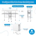 thumbnail image 3 of Sew Ready Table Pliante pour Couture avec Tiroirs de Rangement et Roues, Blanc, 3 of 10