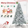 thumbnail image 3 of Costway 7.5 FT Flocked Cedar Christmas Tree Unlit Hinged White, 3 of 10