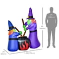 thumbnail image 3 of HOMCOM Colorful 5.5ft Inflatable Halloween 2 Witch Display LED Outdoor Yard, 3 of 10